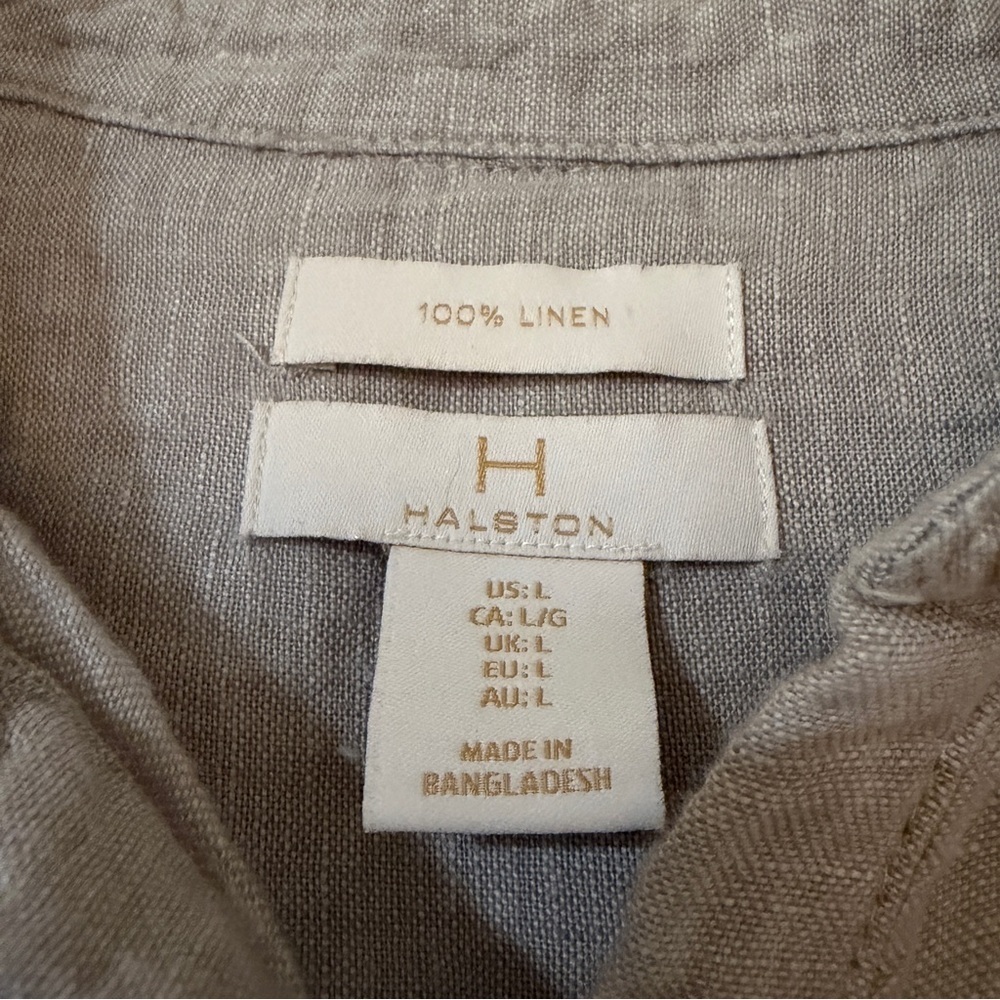 Halston Heritage Linen Button-Up Shirt Dress - Picture 3 of 8